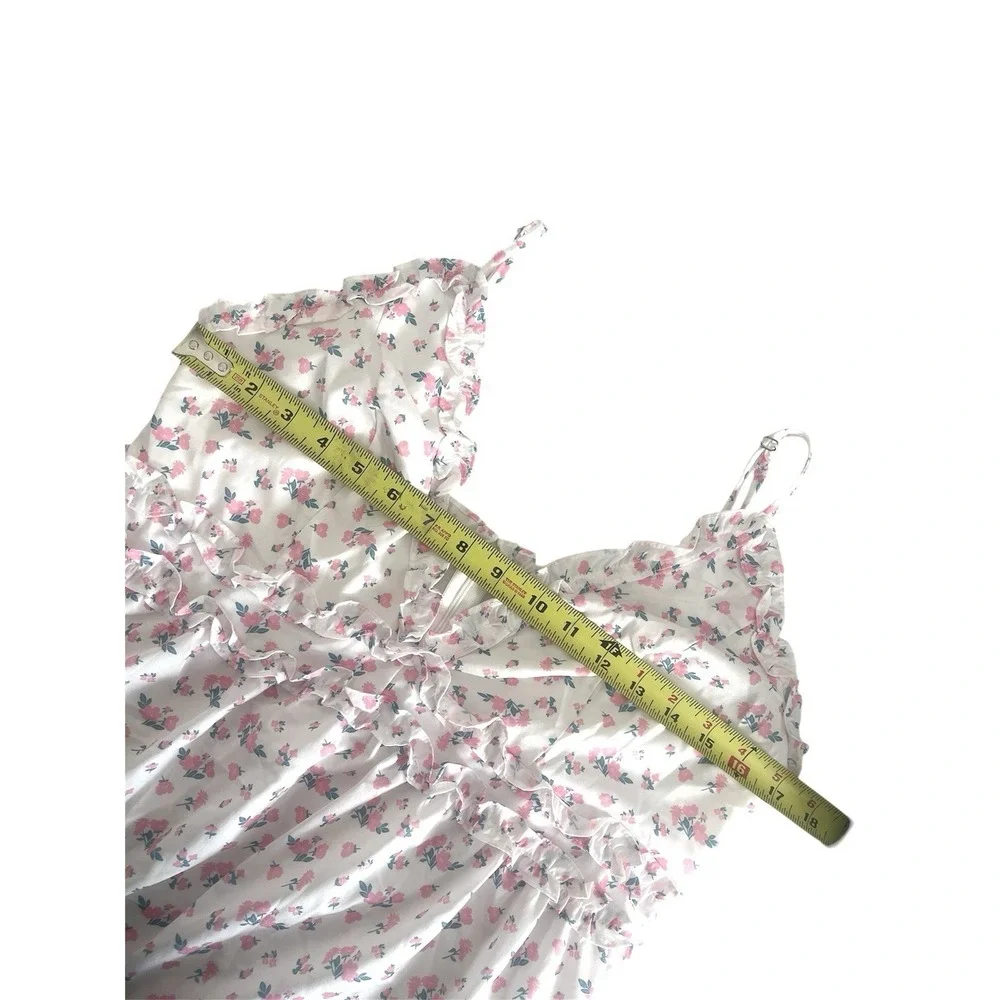 NWT Tiger Mist Claudette Pink Floral Ruffle Mini Dress Sz L Coquette Soft Girl - Picture 11 of 16